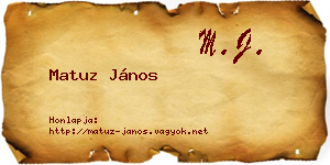 Matuz János névjegykártya