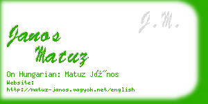 janos matuz business card